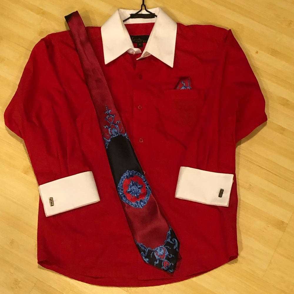Kids Karl Kani  Shirt w/ Tie and Pocket Hanky